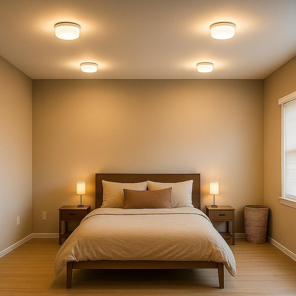 Glow Dome Recessed Light Diffuser - White Gold LED Downlight Covers - Renter Friendly