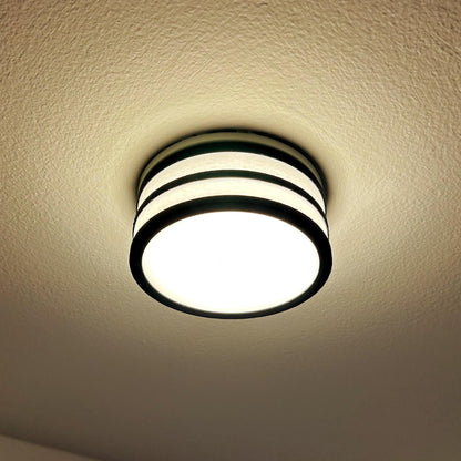 Glow Dome Strata Recessed Light Diffuser - Black & White Gold LED Downlight Cover