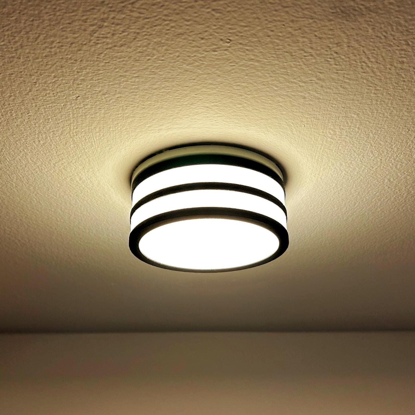 Strata Recessed Light Diffuser - Black & White Gold LED Downlight Cover