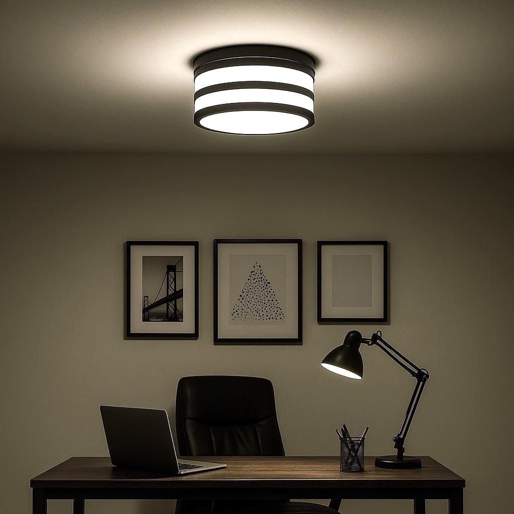 Glow Dome Strata Recessed Light Diffuser - Black & White Gold LED Downlight Cover
