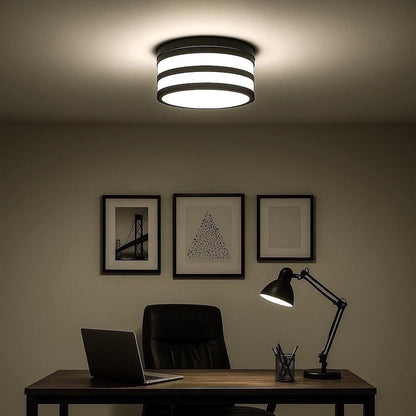 Glow Dome Strata Recessed Light Diffuser - Black & White Gold LED Downlight Cover
