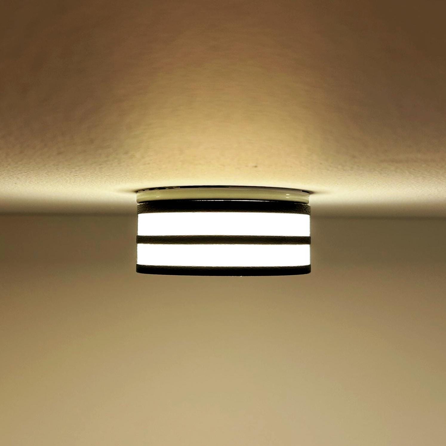 Glow Dome Strata Recessed Light Diffuser - Black & White Gold LED Downlight Cover