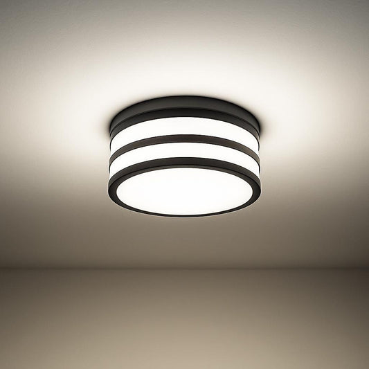 Glow Dome Strata Recessed Light Diffuser - Black & White Gold LED Downlight Cover