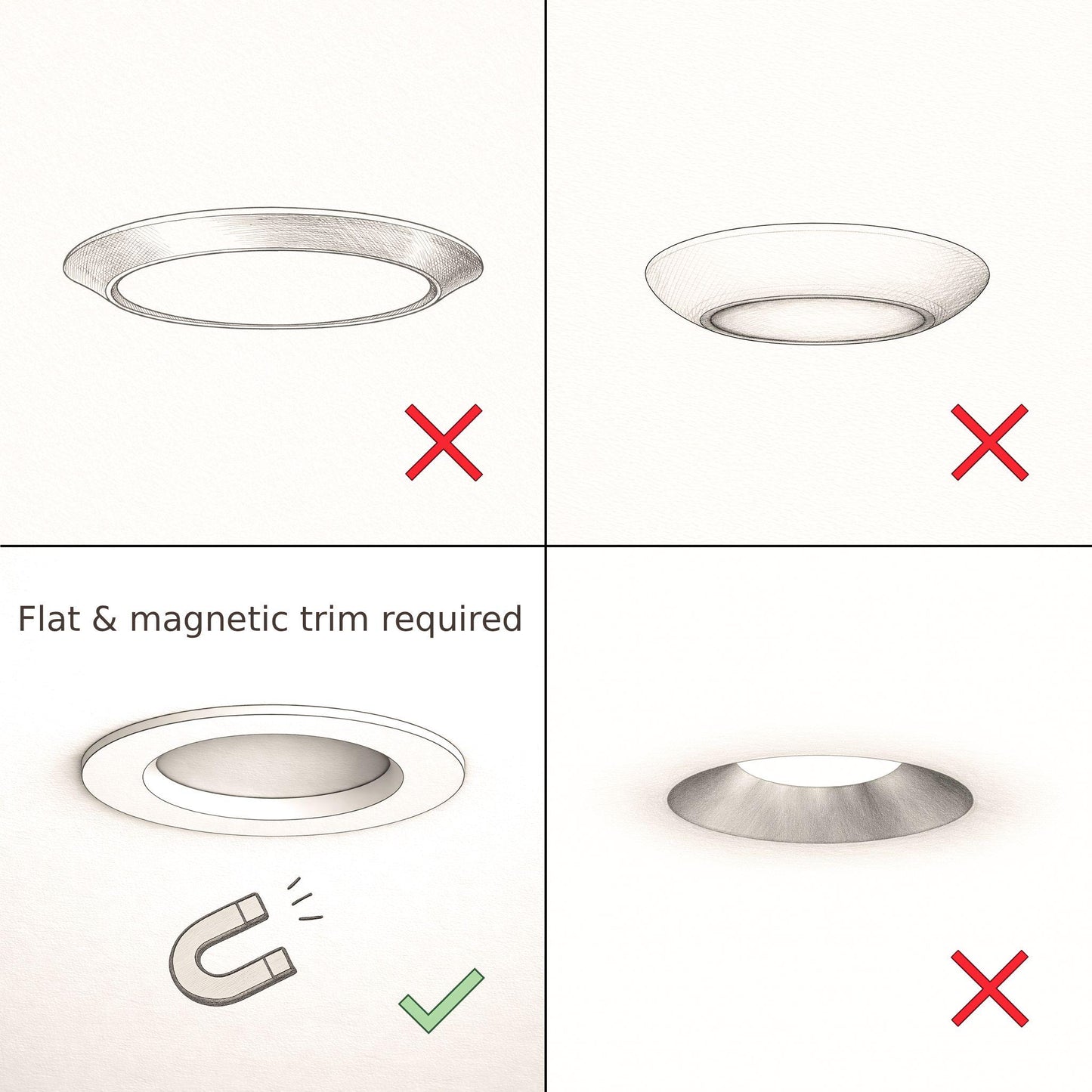 Glow Dome Halo Pot Light Cover – Magnetic LED Light Diffuser